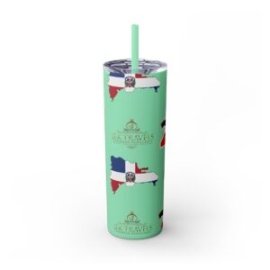 Dominican Republic Skinny Tumbler with Straw, 20oz