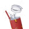 Melanin Jetsetter Skinny Tumbler with Straw, 20oz - Image 267