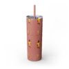 Melanin Jetsetter Skinny Tumbler with Straw, 20oz - Image 124