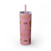 Melanin Jetsetter Skinny Tumbler with Straw, 20oz - Image 133