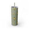 Melanin Jetsetter Skinny Tumbler with Straw, 20oz - Image 100