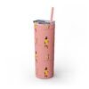 Melanin Jetsetter Skinny Tumbler with Straw, 20oz - Image 20