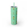 Melanin Jetsetter Skinny Tumbler with Straw, 20oz - Image 269