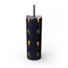Melanin Jetsetter Skinny Tumbler with Straw, 20oz - Image 3
