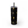 Melanin Jetsetter Skinny Tumbler with Straw, 20oz - Image 28