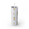 Melanin Jetsetter Skinny Tumbler with Straw, 20oz - Image 206