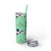 Dominican Republic Skinny Tumbler with Straw, 20oz - Image 6