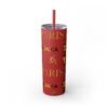 Melanin Jetsetter Skinny Tumbler with Straw, 20oz - Image 109