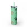 Melanin Jetsetter Skinny Tumbler with Straw, 20oz - Image 180