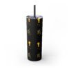 Melanin Jetsetter Skinny Tumbler with Straw, 20oz - Image 316