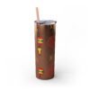 Melanin Jetsetter Skinny Tumbler with Straw, 20oz - Image 154