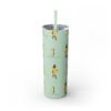 Melanin Jetsetter Skinny Tumbler with Straw, 20oz - Image 296