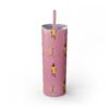 Melanin Jetsetter Skinny Tumbler with Straw, 20oz - Image 73