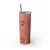 Melanin Jetsetter Skinny Tumbler with Straw, 20oz - Image 49