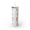 Melanin Jetsetter Skinny Tumbler with Straw, 20oz - Image 307