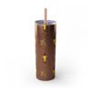 Melanin Jetsetter Skinny Tumbler with Straw, 20oz - Image 242