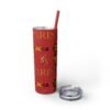 Melanin Jetsetter Skinny Tumbler with Straw, 20oz - Image 174