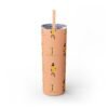 Melanin Jetsetter Skinny Tumbler with Straw, 20oz - Image 113