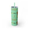 Melanin Jetsetter Skinny Tumbler with Straw, 20oz - Image 118