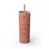 Melanin Jetsetter Skinny Tumbler with Straw, 20oz - Image 46