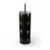 Melanin Jetsetter Skinny Tumbler with Straw, 20oz - Image 181