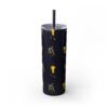 Melanin Jetsetter Skinny Tumbler with Straw, 20oz