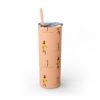 Melanin Jetsetter Skinny Tumbler with Straw, 20oz - Image 13