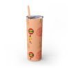 Melanin Jetsetter Skinny Tumbler with Straw, 20oz - Image 40