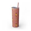 Melanin Jetsetter Skinny Tumbler with Straw, 20oz - Image 123