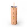 Melanin Jetsetter Skinny Tumbler with Straw, 20oz - Image 10