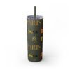 Melanin Jetsetter Skinny Tumbler with Straw, 20oz - Image 196