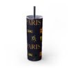 Melanin Jetsetter Skinny Tumbler with Straw, 20oz