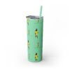 Melanin Jetsetter Skinny Tumbler with Straw, 20oz - Image 270