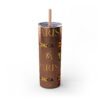 Melanin Jetsetter Skinny Tumbler with Straw, 20oz - Image 151