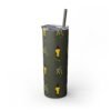 Melanin Jetsetter Skinny Tumbler with Straw, 20oz - Image 288