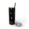 Melanin Jetsetter Skinny Tumbler with Straw, 20oz - Image 109