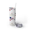 Dominican Republic Skinny Tumbler with Straw, 20oz - Image 15