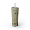 Melanin Jetsetter Skinny Tumbler with Straw, 20oz - Image 100