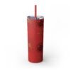Melanin Jetsetter Skinny Tumbler with Straw, 20oz - Image 111