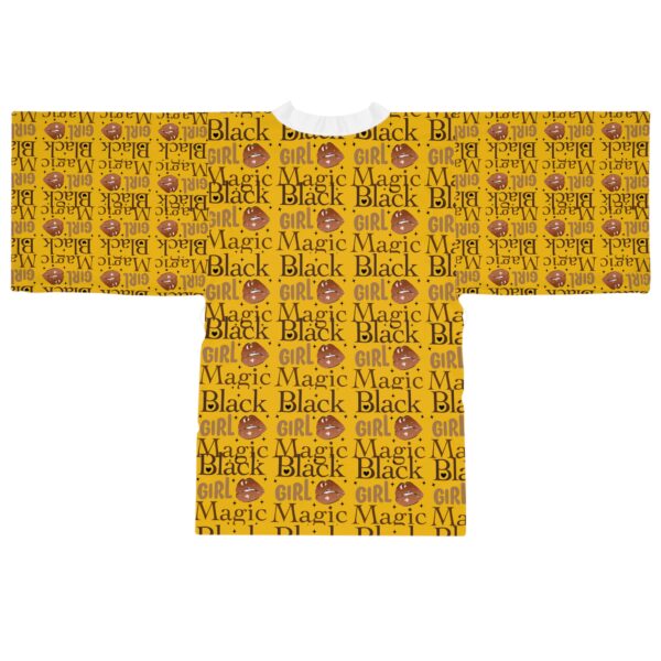 Black Girl Magic Yellow Long Sleeve Kimono Robe - Image 6