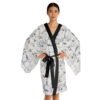 White Paris Long Sleeve Kimono Robe