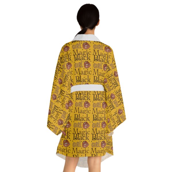 Black Girl Magic Yellow Long Sleeve Kimono Robe - Image 8