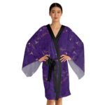 Purple Paris Long Sleeve Kimono Robe