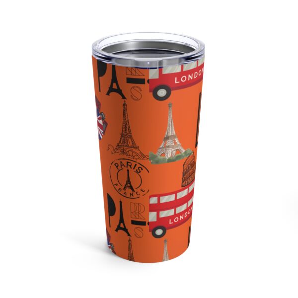 World Traveler Orange Tumbler 20oz - Image 2