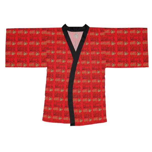 Red Black Girl Magic Long Sleeve Kimono Robe - Image 2