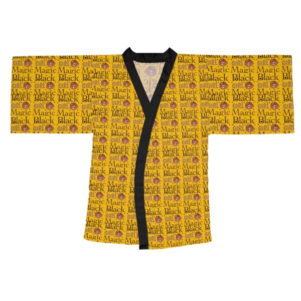 Black Girl Magic Yellow Long Sleeve Kimono Robe - Image 2