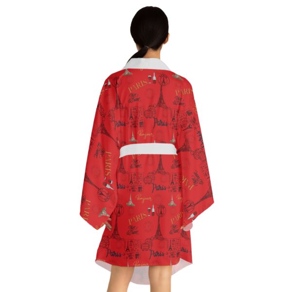 Red Paris Long Sleeve Kimono Robe - Image 8