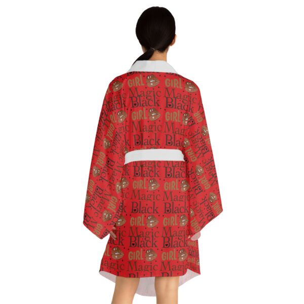 Red Black Girl Magic Long Sleeve Kimono Robe - Image 8