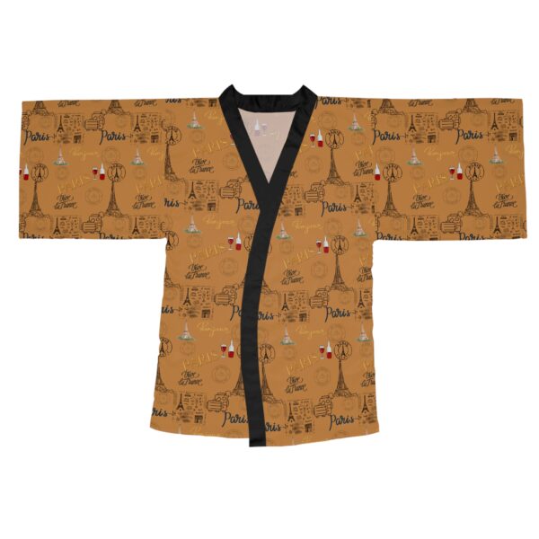 Gold Paris Long Sleeve Kimono Robe - Image 2