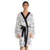 White Paris Long Sleeve Kimono Robe - Image 4